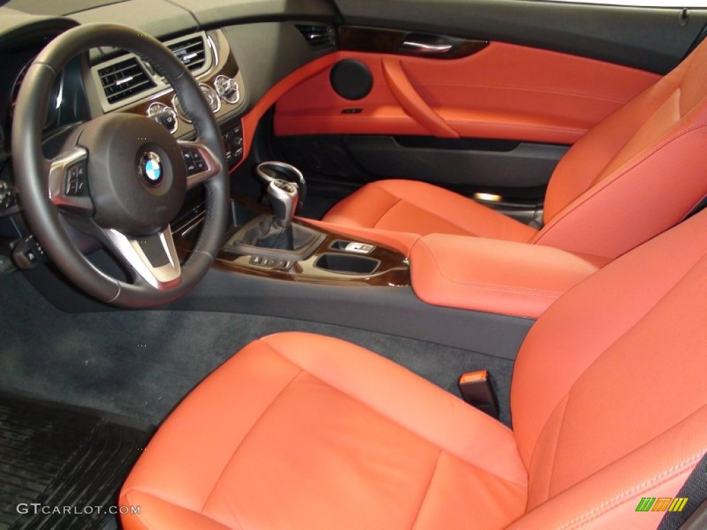 Coral Red Kansas Leather Interior 2009 BMW Z4 sDrive30i Roadster Photo #50661299
