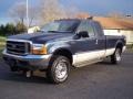 2001 True Blue Metallic Ford F250 Super Duty XLT SuperCab 4x4  photo #2