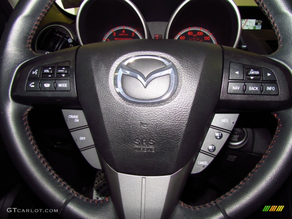 2010 Mazda MAZDA3 MAZDASPEED3 Sport 5 Door Black/Red Steering Wheel Photo #50663168
