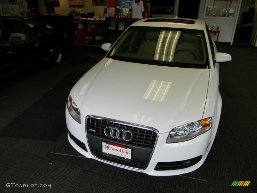 2008 A4 2.0T Special Edition quattro Sedan - Ibis White / Beige photo #7