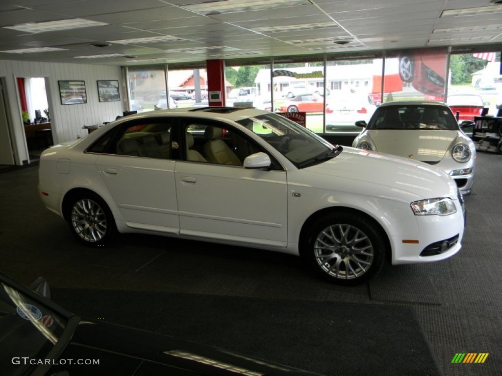 2008 A4 2.0T Special Edition quattro Sedan - Ibis White / Beige photo #14