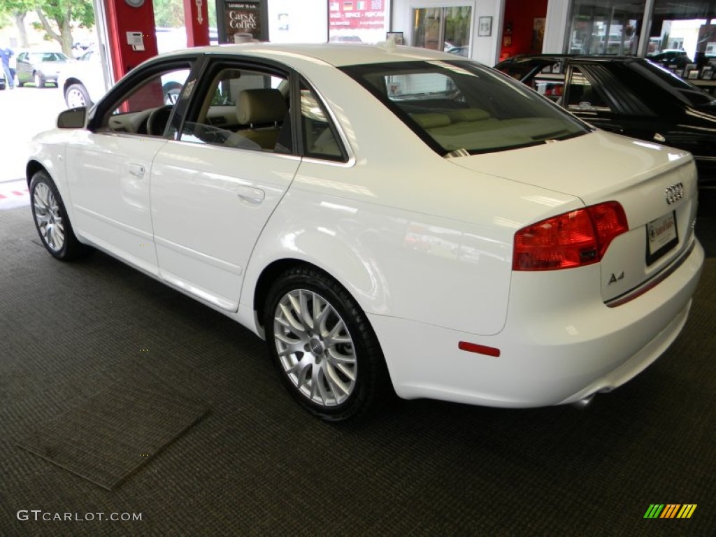 2008 A4 2.0T Special Edition quattro Sedan - Ibis White / Beige photo #23