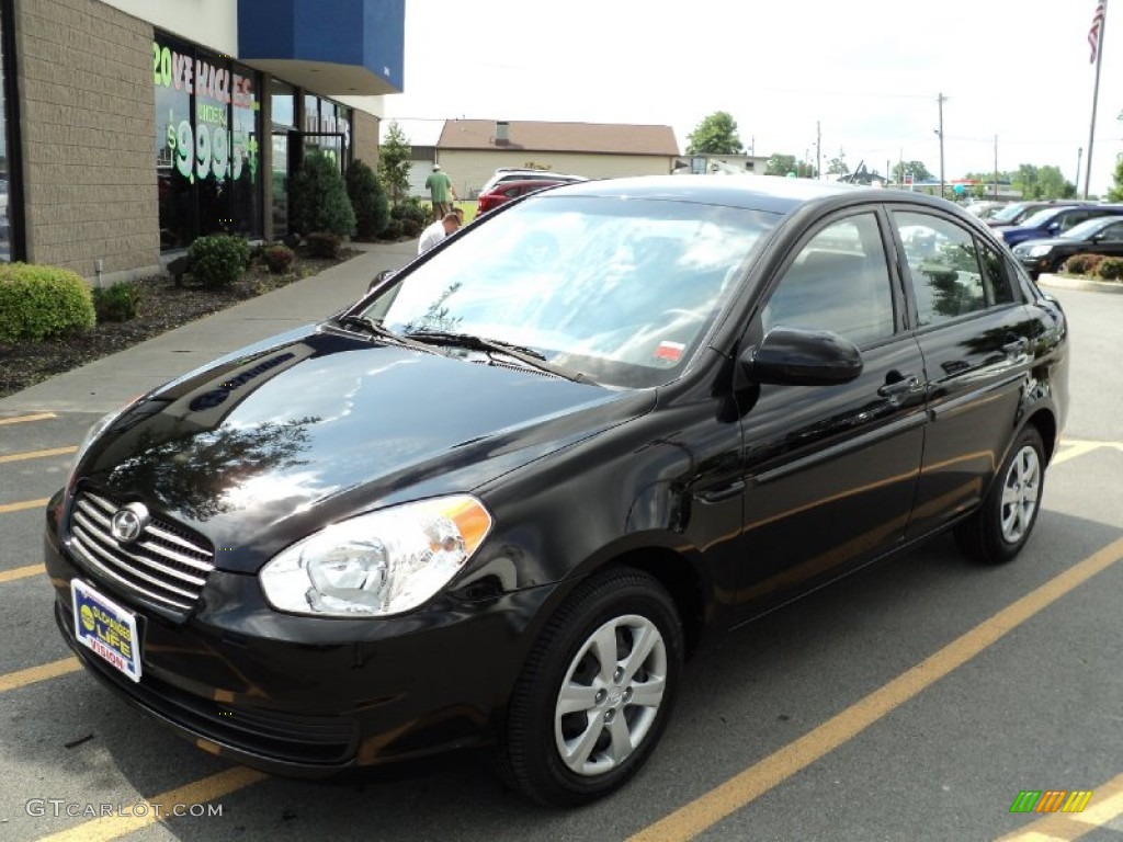 2009 Accent GLS 4 Door - Ebony Black / Gray photo #1