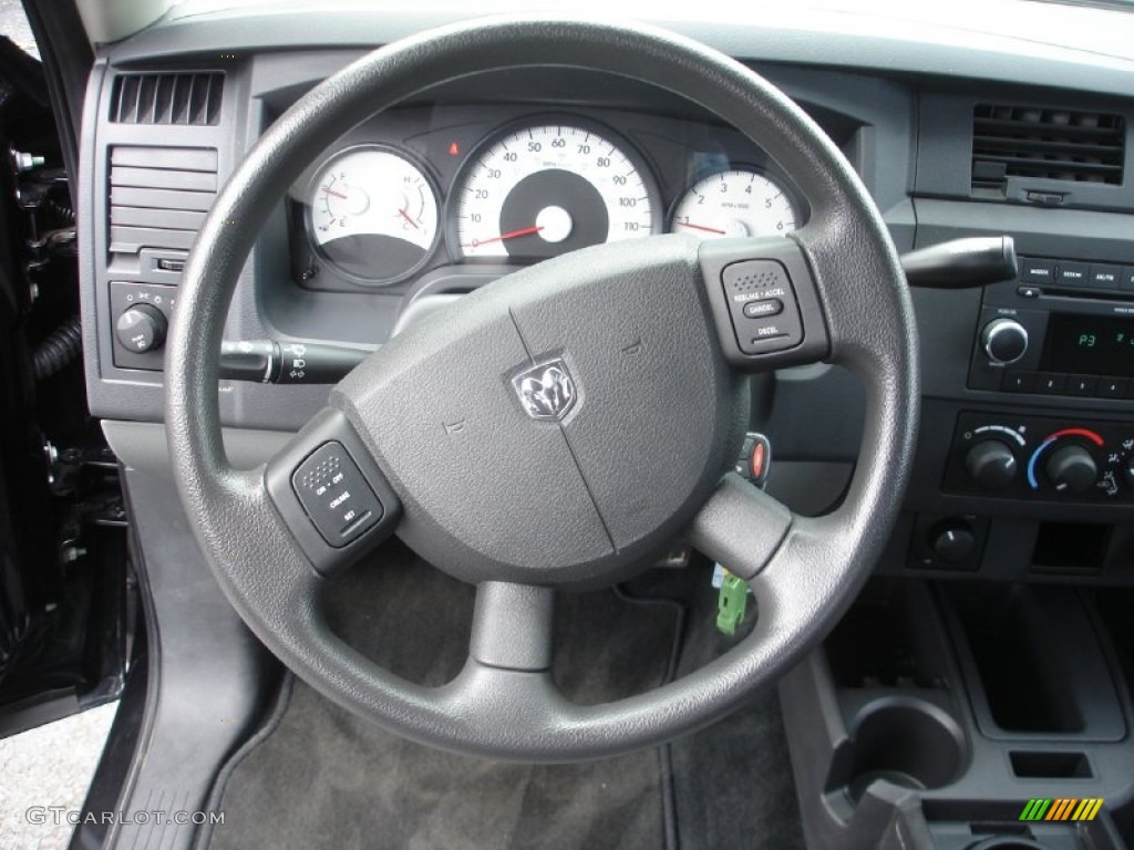 2011 Dodge Dakota Big Horn Crew Cab 4x4 Dark Slate Gray/Medium Slate Gray Steering Wheel Photo #50669687