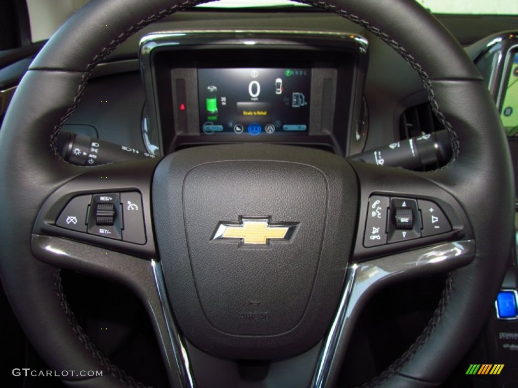2011 Chevrolet Volt Hatchback Light Neutral/Dark Accents Steering Wheel Photo #50673593