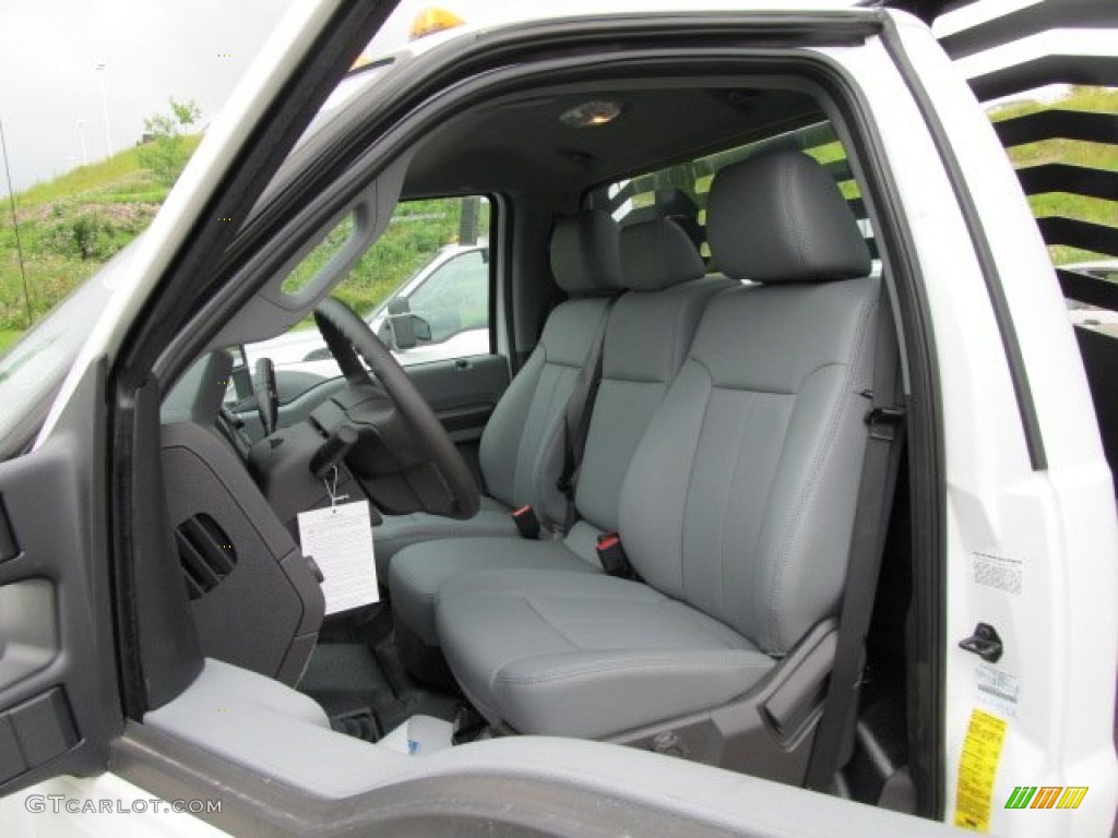 Steel Interior 2011 Ford F350 Super Duty XL Regular Cab 4x4 Chassis Stake Truck Photo #50673701