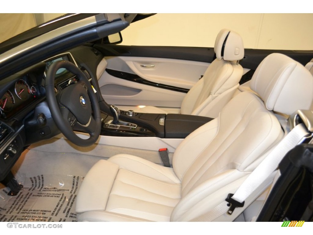 Ivory White Nappa Leather Interior 2012 BMW 6 Series 650i Convertible Photo #50676824