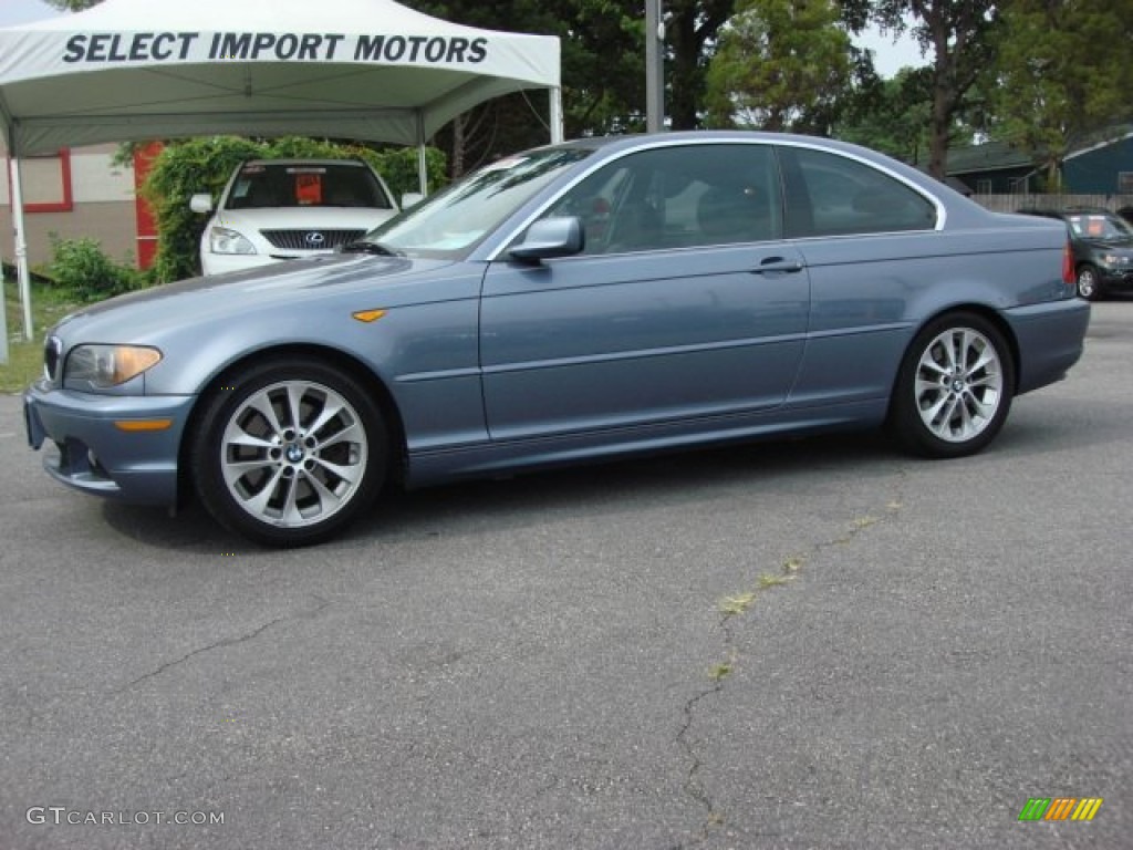 2004 3 Series 330i Coupe - Steel Blue Metallic / Grey photo #2