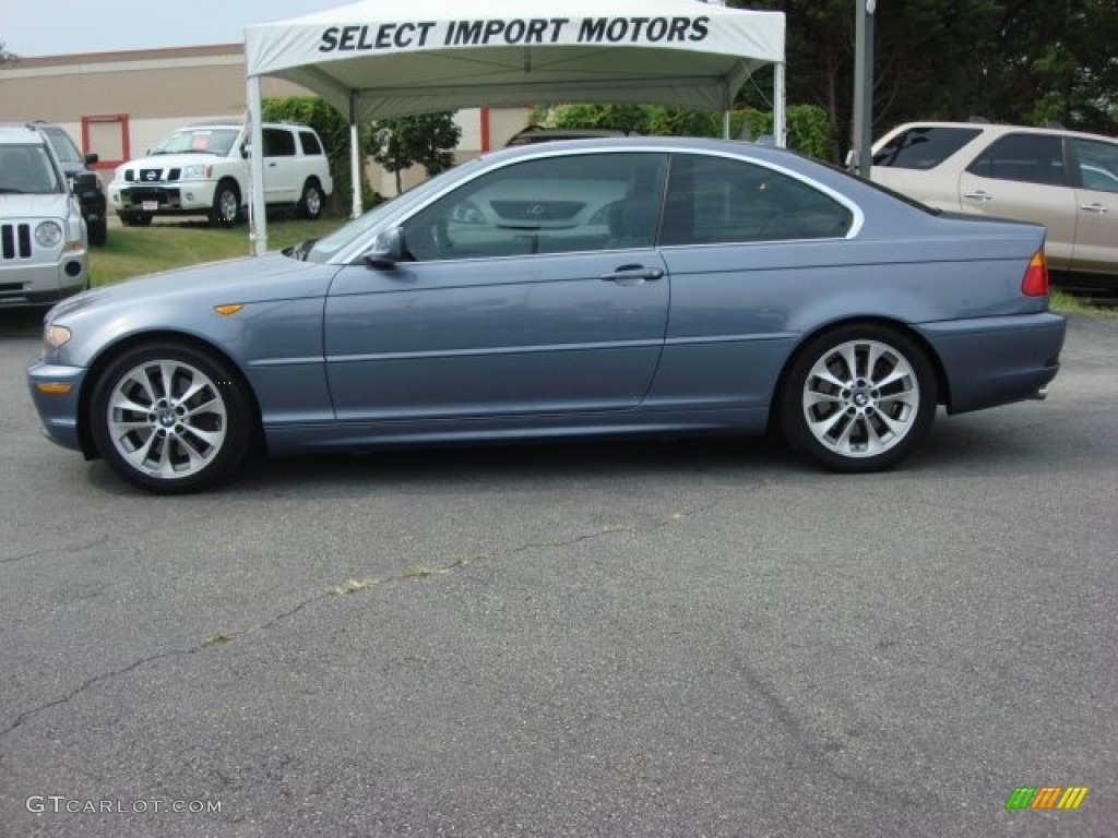 2004 3 Series 330i Coupe - Steel Blue Metallic / Grey photo #3