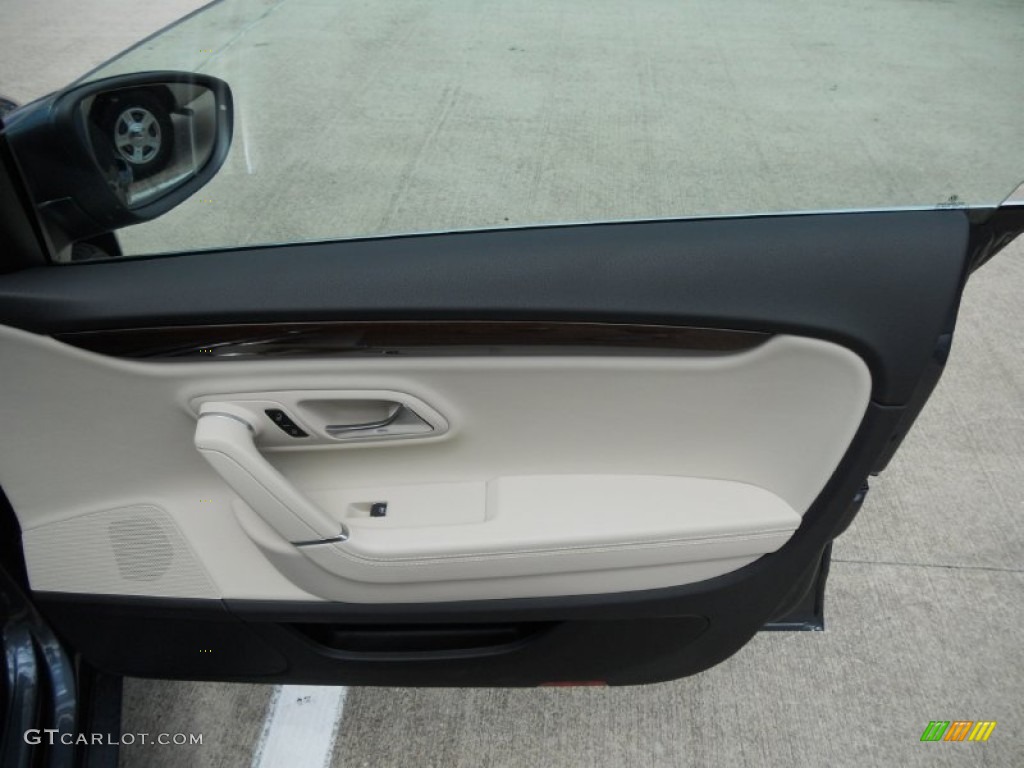 2012 Volkswagen CC Lux Plus Black/Cornsilk Beige Door Panel Photo #50683028