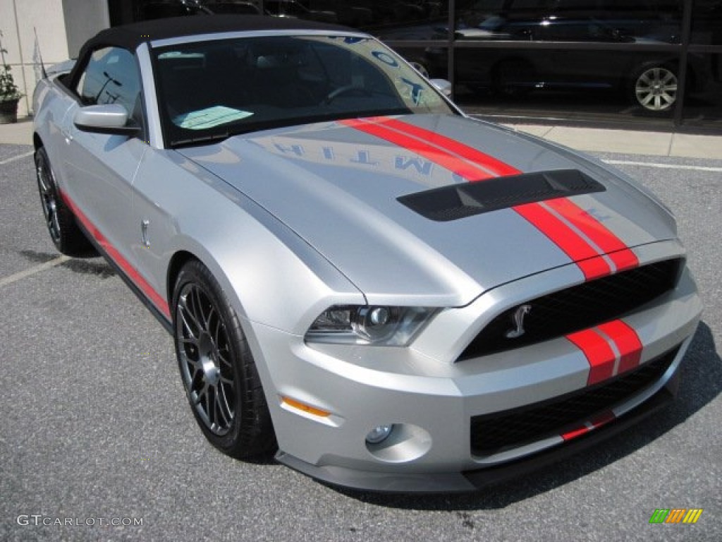 Ingot Silver Metallic 2012 Ford Mustang Shelby GT500 SVT Performance Package Convertible Exterior Photo #50683376