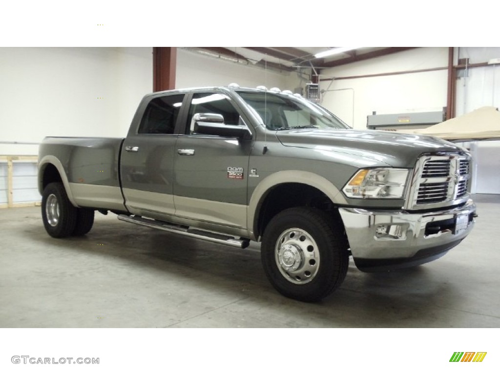 2011 Ram 3500 HD Laramie Crew Cab 4x4 Dually - Mineral Gray Metallic / Light Pebble Beige/Bark Brown photo #3