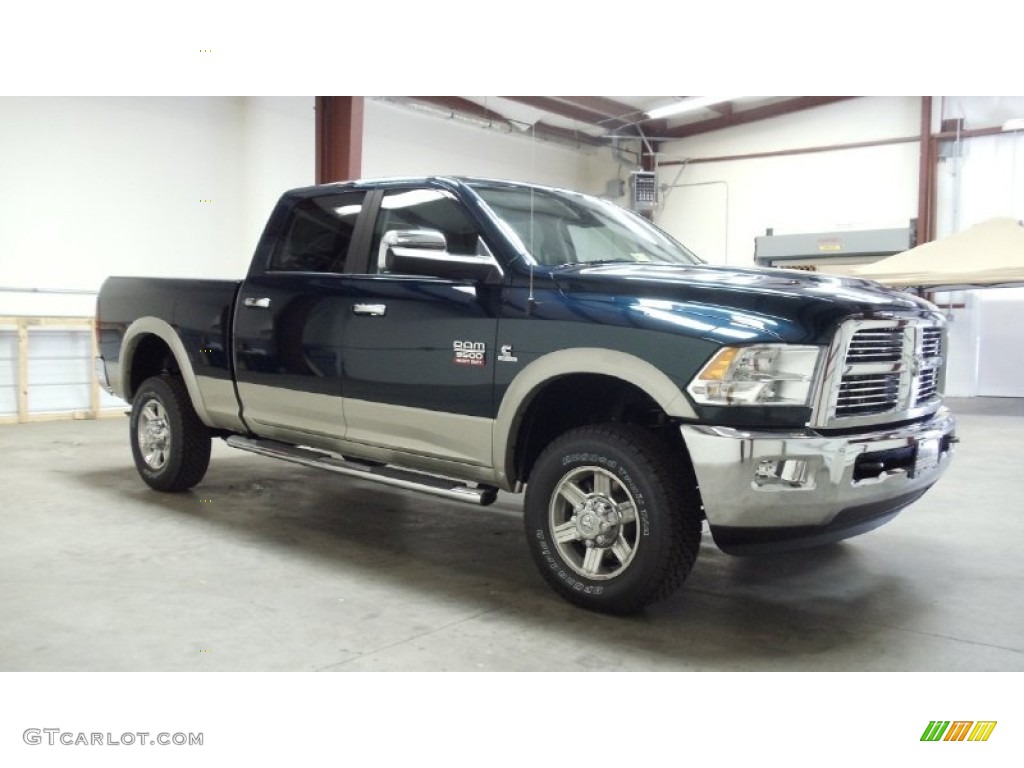 Hunter Green Pearl 2011 Dodge Ram 3500 HD Laramie Crew Cab 4x4 Exterior Photo #50684042