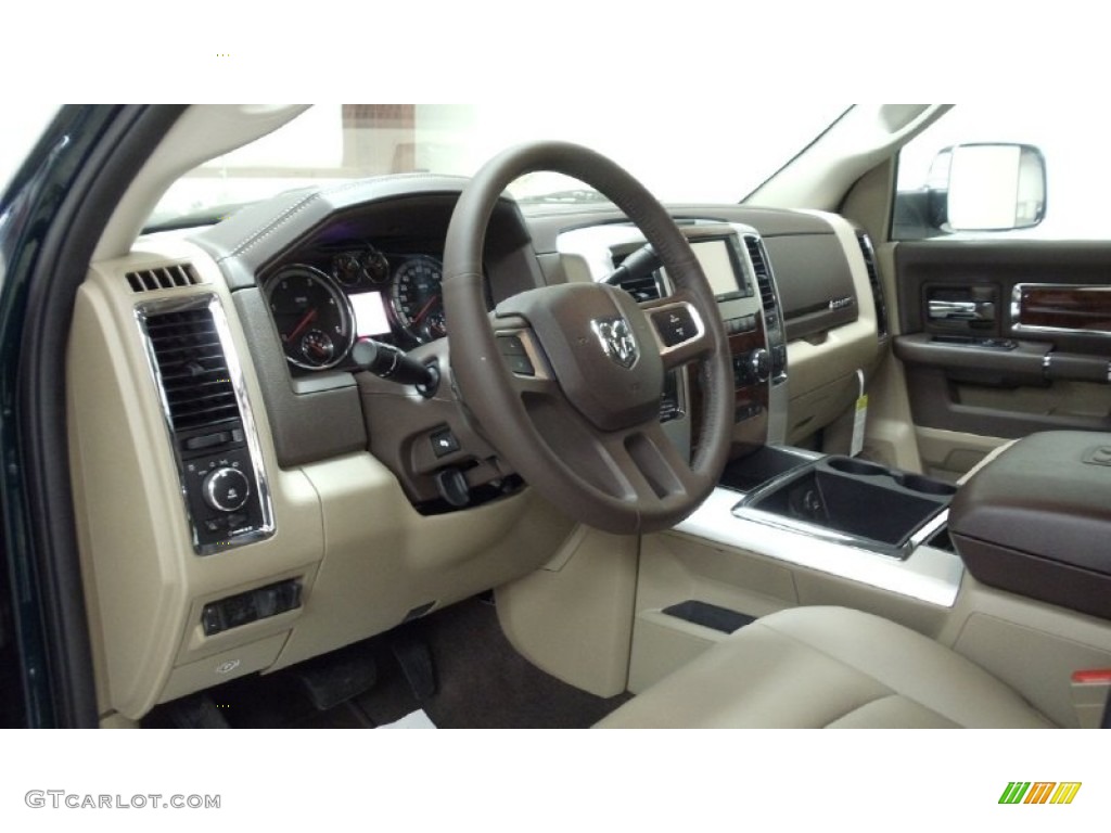 Light Pebble Beige/Bark Brown Interior 2011 Dodge Ram 3500 HD Laramie Crew Cab 4x4 Photo #50684123