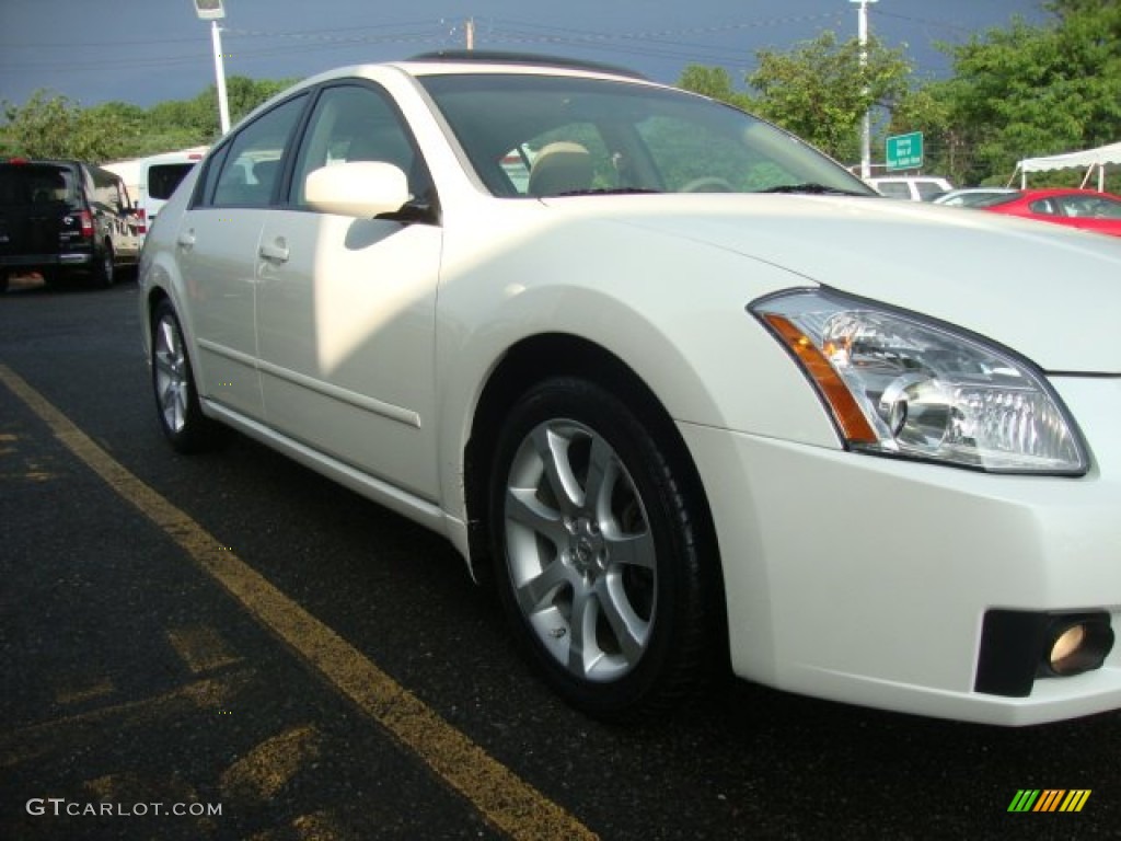 2008 Maxima 3.5 SE - Winter Frost Pearl / Cafe Latte photo #9