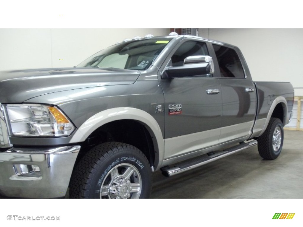 2011 Ram 3500 HD Laramie Crew Cab 4x4 - Mineral Gray Metallic / Dark Slate Gray photo #8