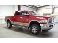 2011 Flame Red Dodge Ram 3500 HD Laramie Crew Cab 4x4  photo #3