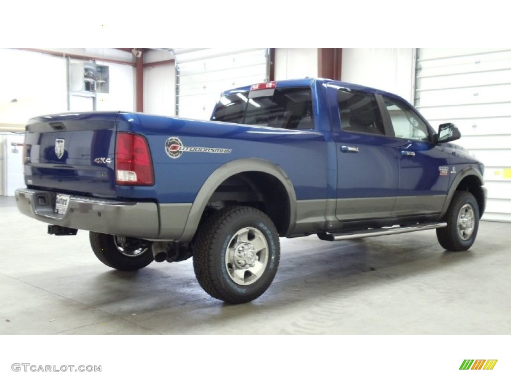 2011 Ram 3500 HD SLT Outdoorsman Crew Cab 4x4 - Deep Water Blue Pearl / Light Pebble Beige/Bark Brown photo #4