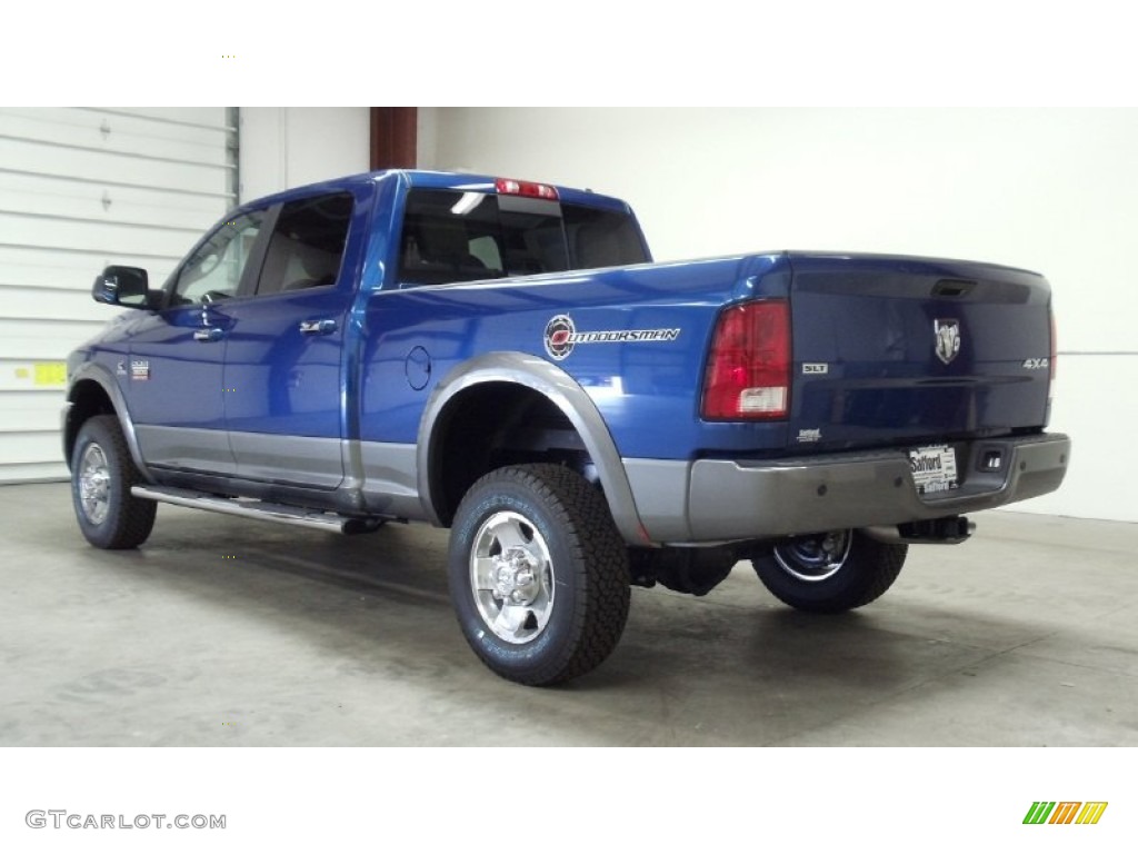 2011 Ram 3500 HD SLT Outdoorsman Crew Cab 4x4 - Deep Water Blue Pearl / Light Pebble Beige/Bark Brown photo #6