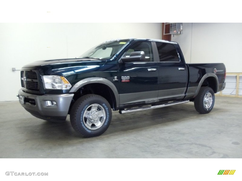 Hunter Green Pearl 2011 Dodge Ram 3500 HD SLT Outdoorsman Crew Cab 4x4 Exterior Photo #50685260