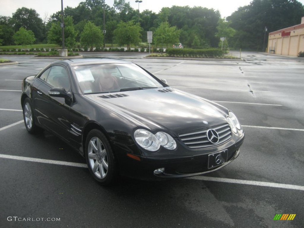2003 SL 500 Roadster - Black / Berry Red photo #2
