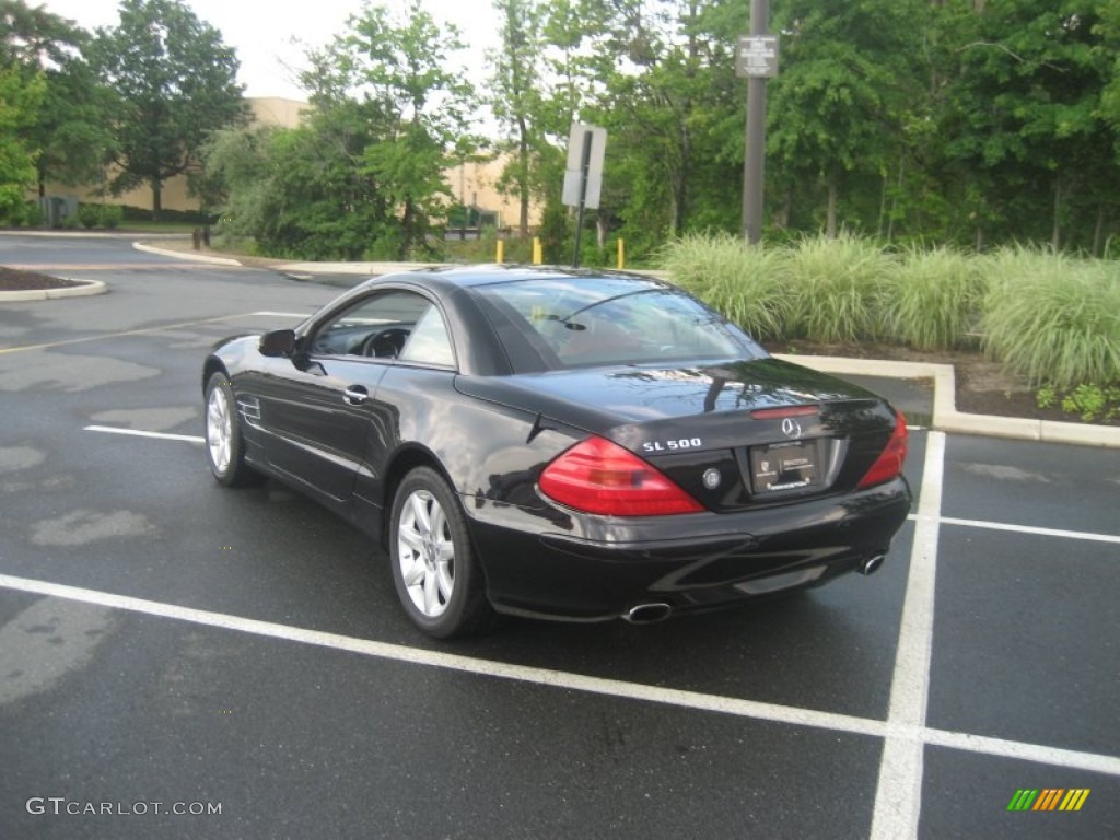 2003 SL 500 Roadster - Black / Berry Red photo #4