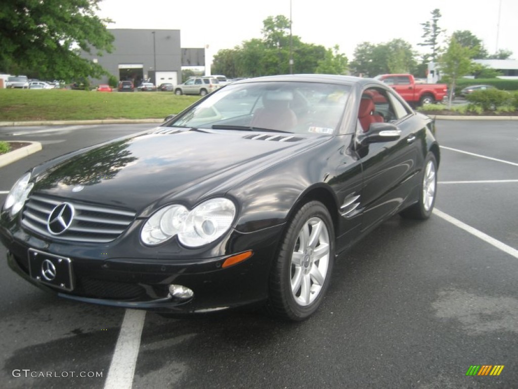 2003 SL 500 Roadster - Black / Berry Red photo #5