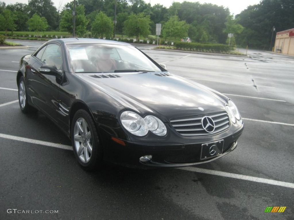 2003 SL 500 Roadster - Black / Berry Red photo #7