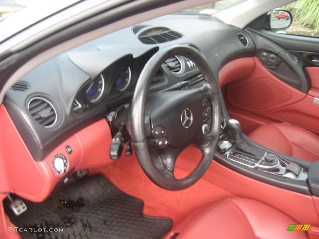 2003 SL 500 Roadster - Black / Berry Red photo #19