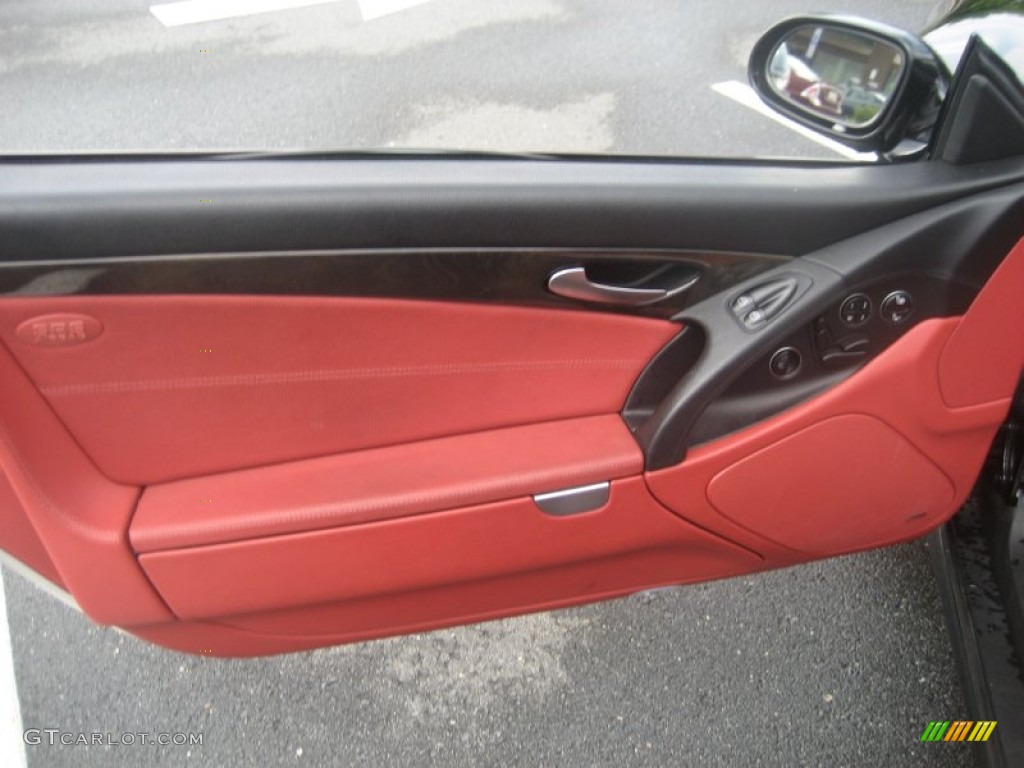 2003 SL 500 Roadster - Black / Berry Red photo #26