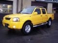 2001 Solar Yellow Nissan Frontier SE V6 Crew Cab 4x4  photo #1