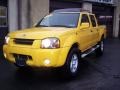 2001 Solar Yellow Nissan Frontier SE V6 Crew Cab 4x4  photo #2