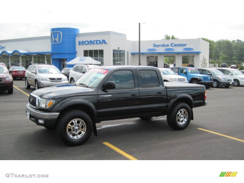 2004 Tacoma V6 PreRunner Double Cab - Black Sand Pearl / Charcoal photo #1