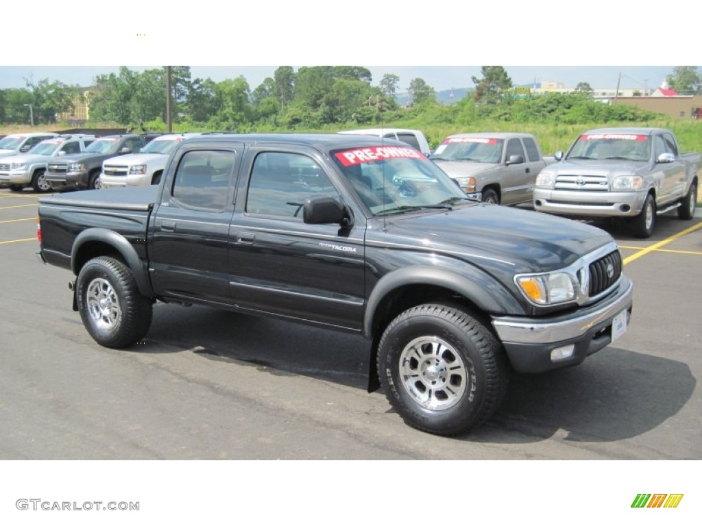 2004 Tacoma V6 PreRunner Double Cab - Black Sand Pearl / Charcoal photo #7