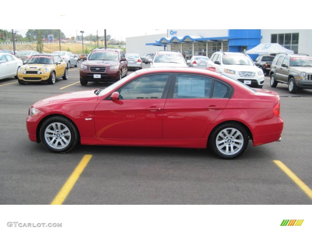 2007 3 Series 328i Sedan - Crimson Red / Beige photo #2