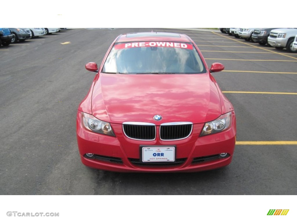 2007 3 Series 328i Sedan - Crimson Red / Beige photo #8