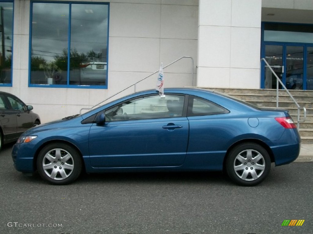 2010 Civic LX Coupe - Atomic Blue Metallic / Gray photo #3
