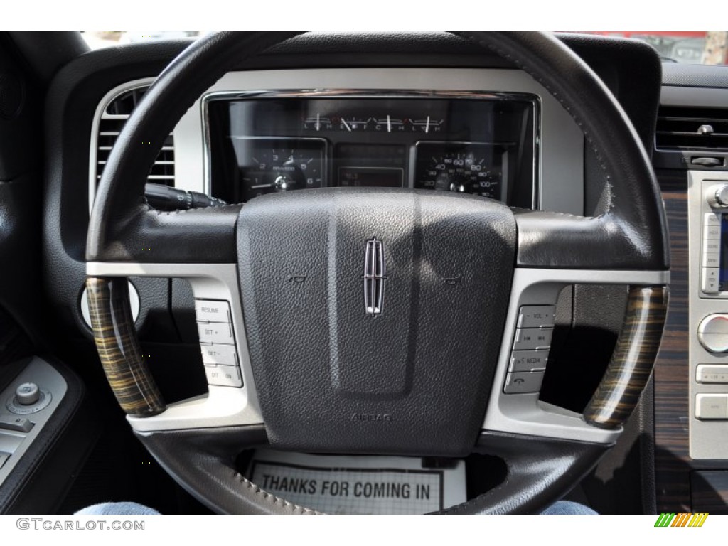 2009 Lincoln Navigator L 4x4 Charcoal Black Steering Wheel Photo #50699665