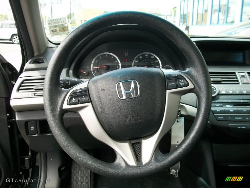 2009 Honda Accord EX Coupe Black Steering Wheel Photo #50700121
