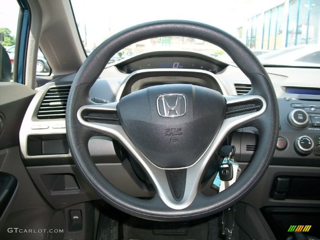 2010 Honda Civic DX-VP Sedan Gray Steering Wheel Photo #50703316