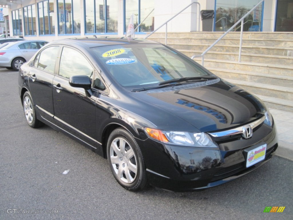 2008 Nighthawk Black Pearl Honda Civic Lx Sedan 50690762