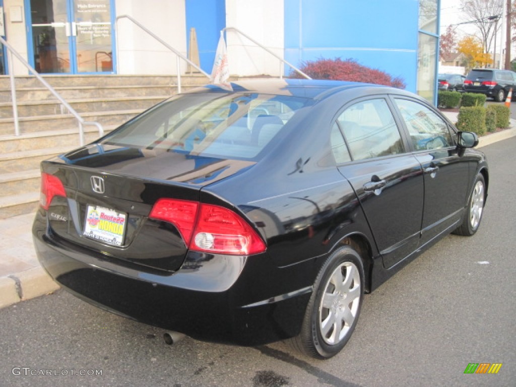 2008 Civic LX Sedan - Nighthawk Black Pearl / Gray photo #3