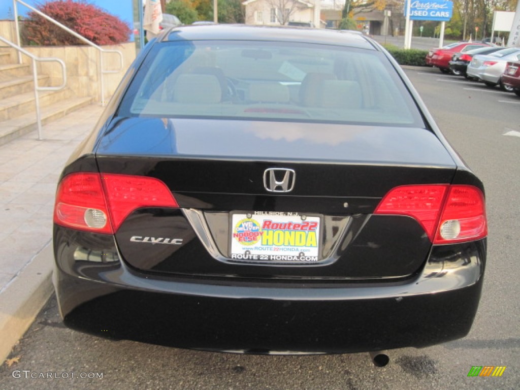 2008 Civic LX Sedan - Nighthawk Black Pearl / Gray photo #4