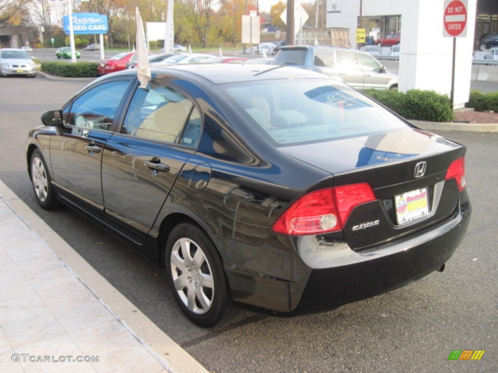 2008 Civic LX Sedan - Nighthawk Black Pearl / Gray photo #5