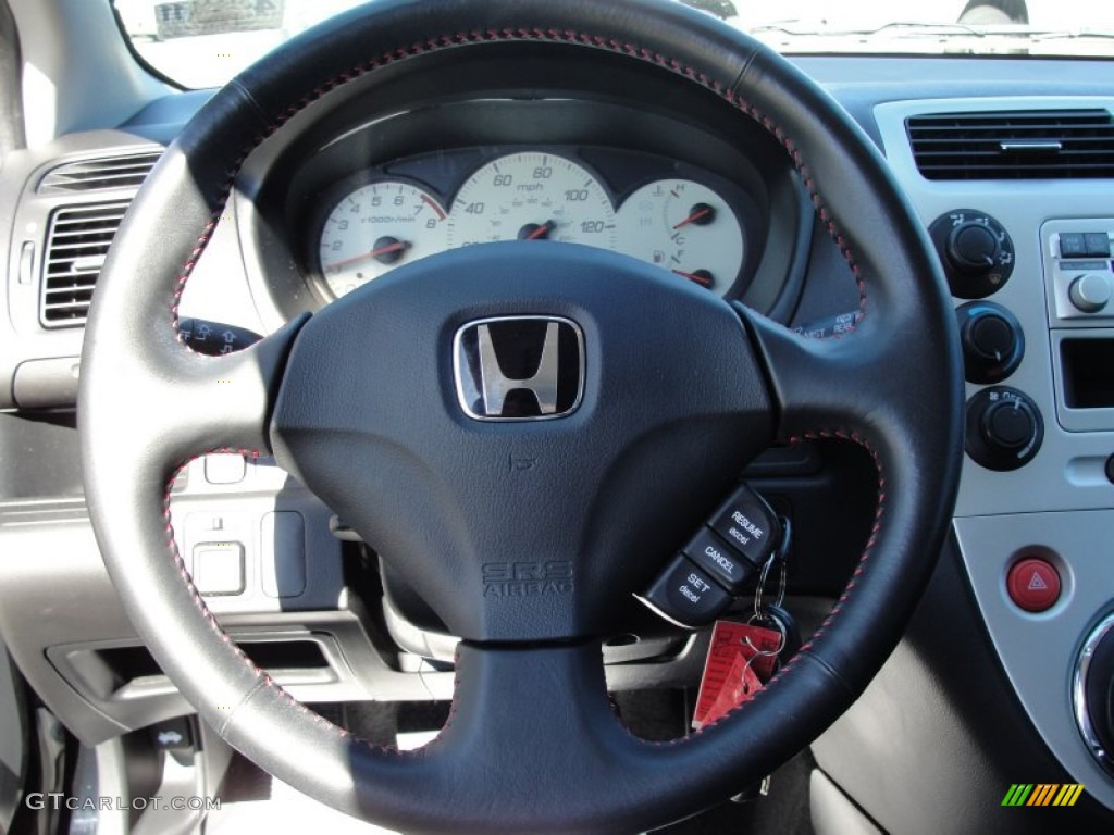 2005 Honda Civic Si Hatchback Black Steering Wheel Photo #50706328