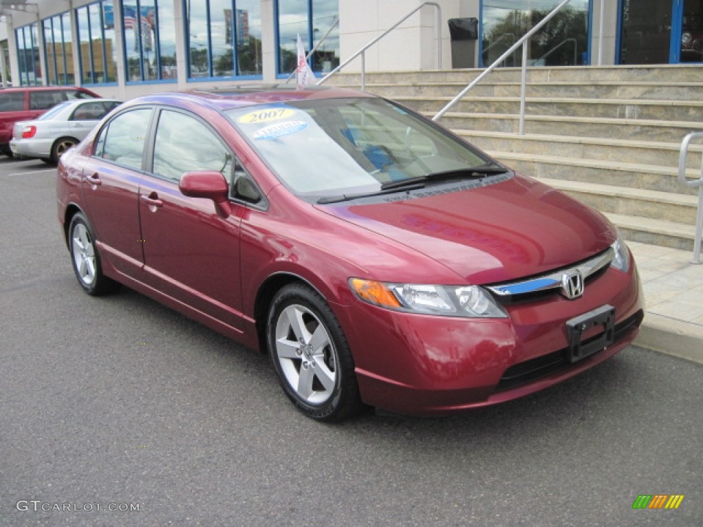 2007 Civic EX Sedan - Tango Red Pearl / Ivory photo #1