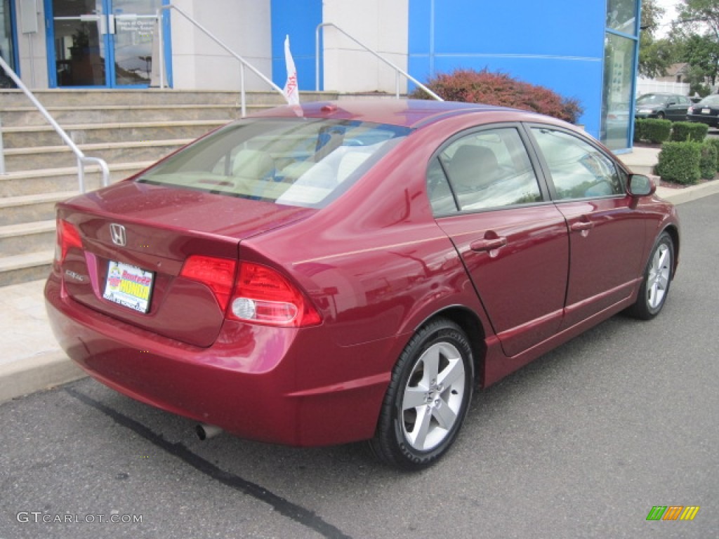 2007 Civic EX Sedan - Tango Red Pearl / Ivory photo #3