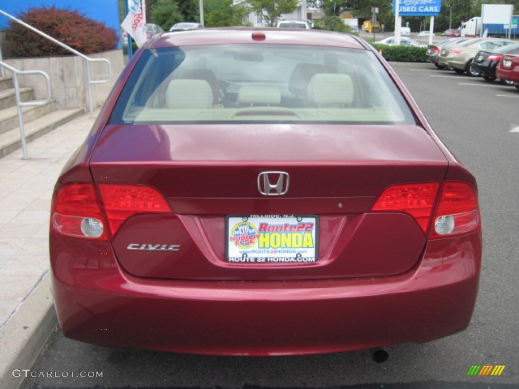 2007 Civic EX Sedan - Tango Red Pearl / Ivory photo #4