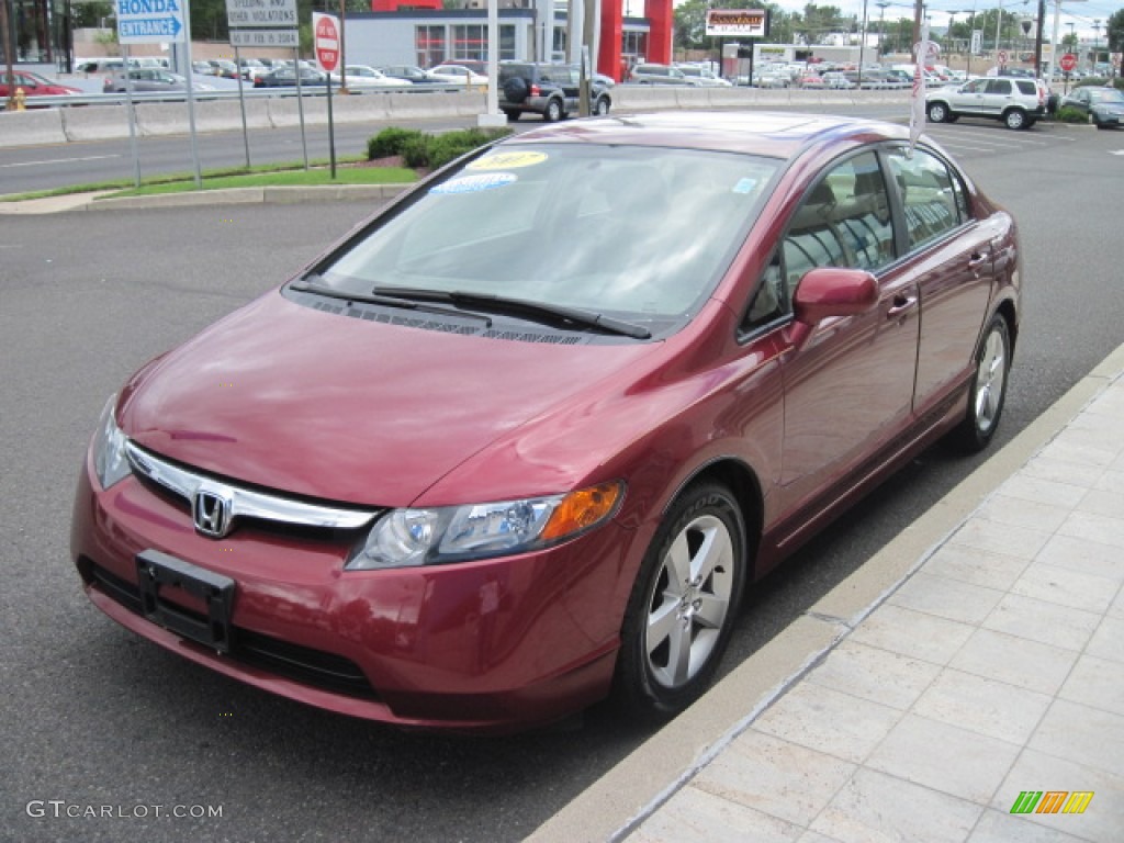 2007 Civic EX Sedan - Tango Red Pearl / Ivory photo #6