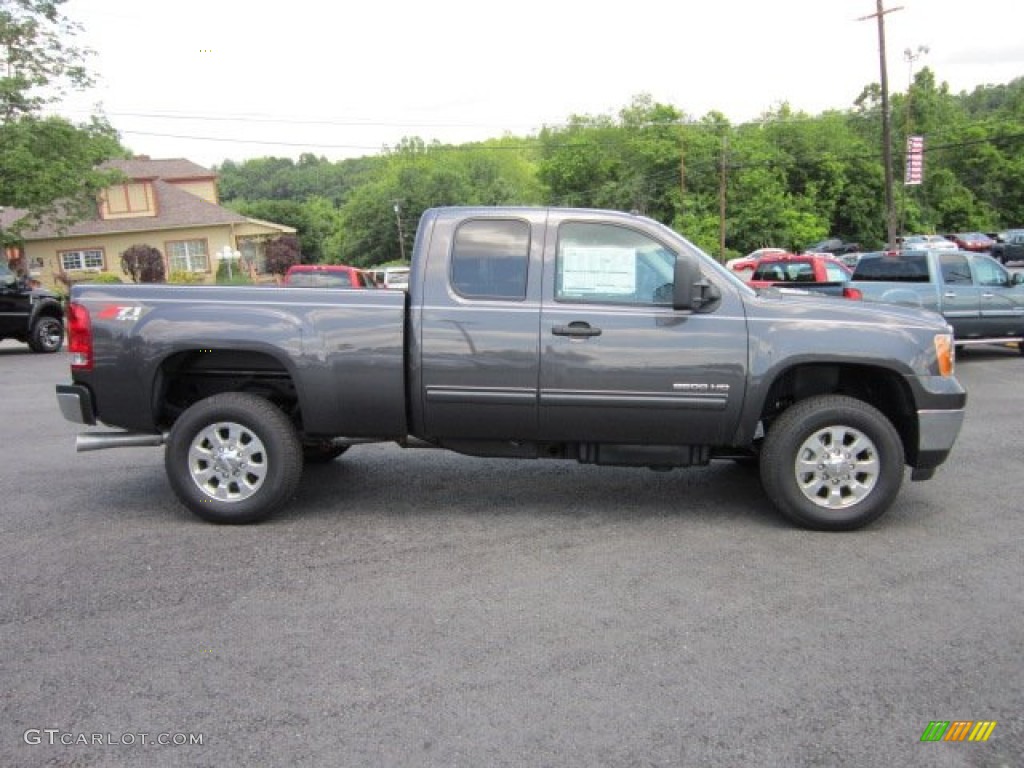 Storm Gray Metallic 2011 GMC Sierra 2500HD SLE Extended Cab 4x4 Exterior Photo #50709577